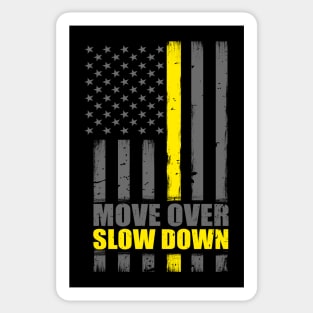 Thin Yellow Line Flag Move Over Slow Down Sticker